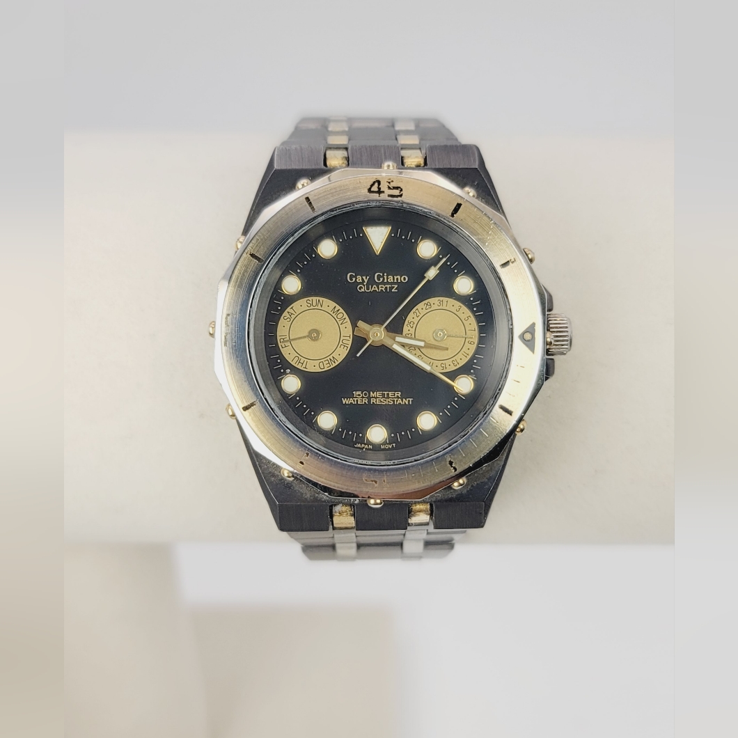 Gay Giano Gh101 Twotone Quartz Watch  Vintage Japan
